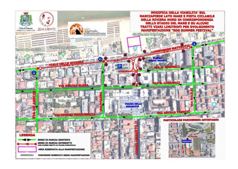 Rds Summer festival cambia la viabilità a Pescara