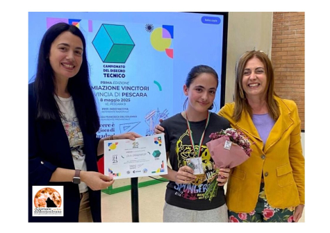 Studentessa pescarese alla finale del campionato di disegno tecnico.