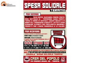 Teramo/Spesa solidale, la Casa del Popolo domani raccoglie alimenti e farmaci