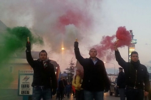 Momenti del corteo lungo la Vestina