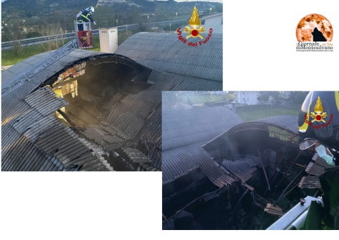 Incendio all'alba a Manoppello