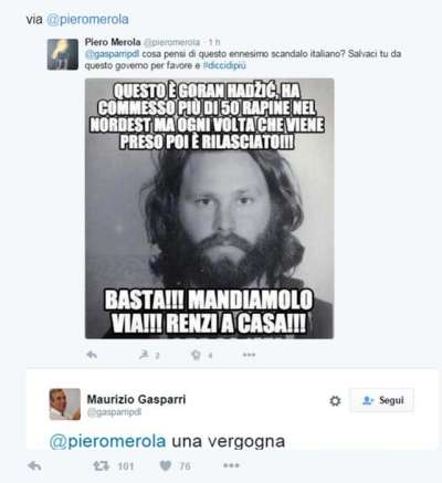 Gasparri"trollato",scambia Jim Morrison per rapinatore slavo