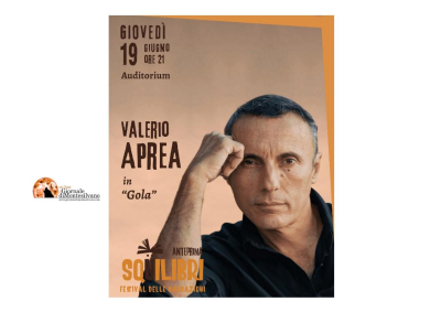 Valerio Aprea sul palco del Sirena "Gola". SquiLibri parte dal teatro