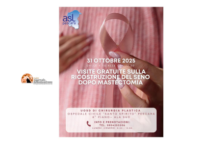 Chirurgia Plastica: giornata informativa e di visite gratuite sulla ricostruzione del seno dopo mastectomia all’Ospedale di Pescara