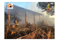 Montesilvano, incendio in località fonticella. Due ore per spegnere il rogo.