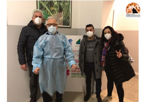 Nella foto Dottor Francesco D’Atri Dottoressa Tiziana Lombardi Infermieri D’Intino Maria Grazia e Civitareale Vito Oss Di Carlo Sergio tutti della Ausl.