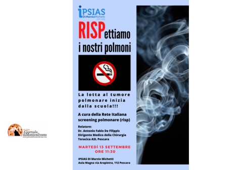 Tabagismo e tumore ai polmoni, la Asl di Pescara centro di riferimento Regionale per screening