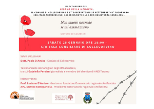 Collecorvino. “Custodi della Memoria: racconti di Luce e Ombre”.
