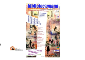 BIBLIOTEC'UMANA gli uomini e le donne libro. Inaugura FBS/Festival delle Biblioteche Sociali