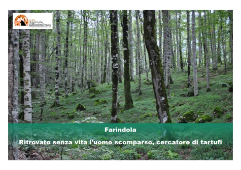 Farindola, cercava tartufi in montagna, trovato morto.