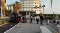 questa mattina sul tratto di spiaggia occupato 