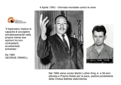 4 Aprile: ONU - Giornata mondiale contro le mine.