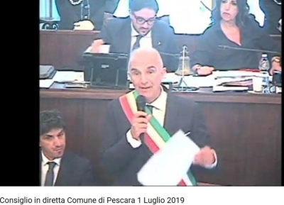 Pescara/Prima seduta consiglio Comunale: Masci punta sulla Grande città