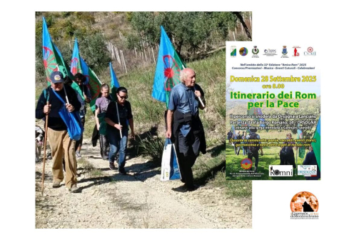 Itinerario Rom per la pace. L'iniziativa di Santino Spinelli: 6 ore di percorso a piedi.