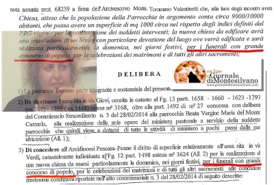 Valentina Di Felice, sopra dal testo di Vaelntinetti, sotto da Delibera