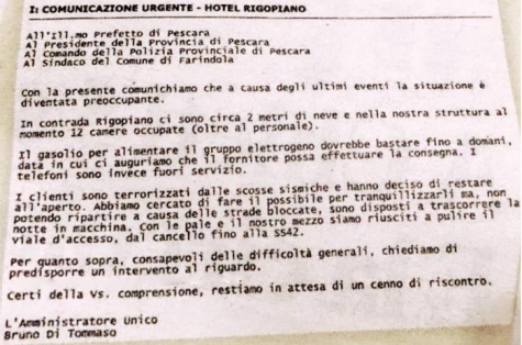 la mail del 18 gennaio per interventi