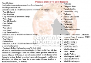 le vie indicate nell'ordinanza sindacale