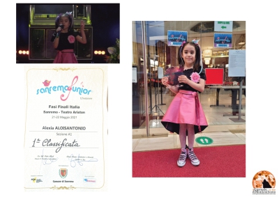 Alexia a Sanremo e l'attestato prima classificata